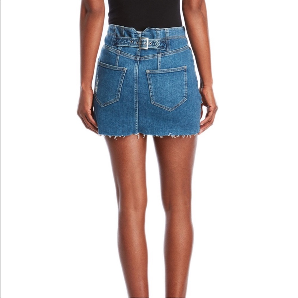 Denim Distressed Skirt
